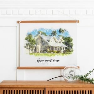 Custom House Watercolor Portrait from Photo Personalized First Home Illustration Housewarming Gift Digital Painting Download Printable Art image 4