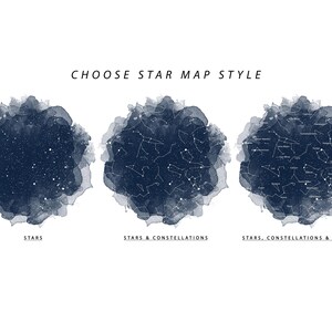 Night Sky the Day When You Were Born Star Map 1st First Birthday Gift ...