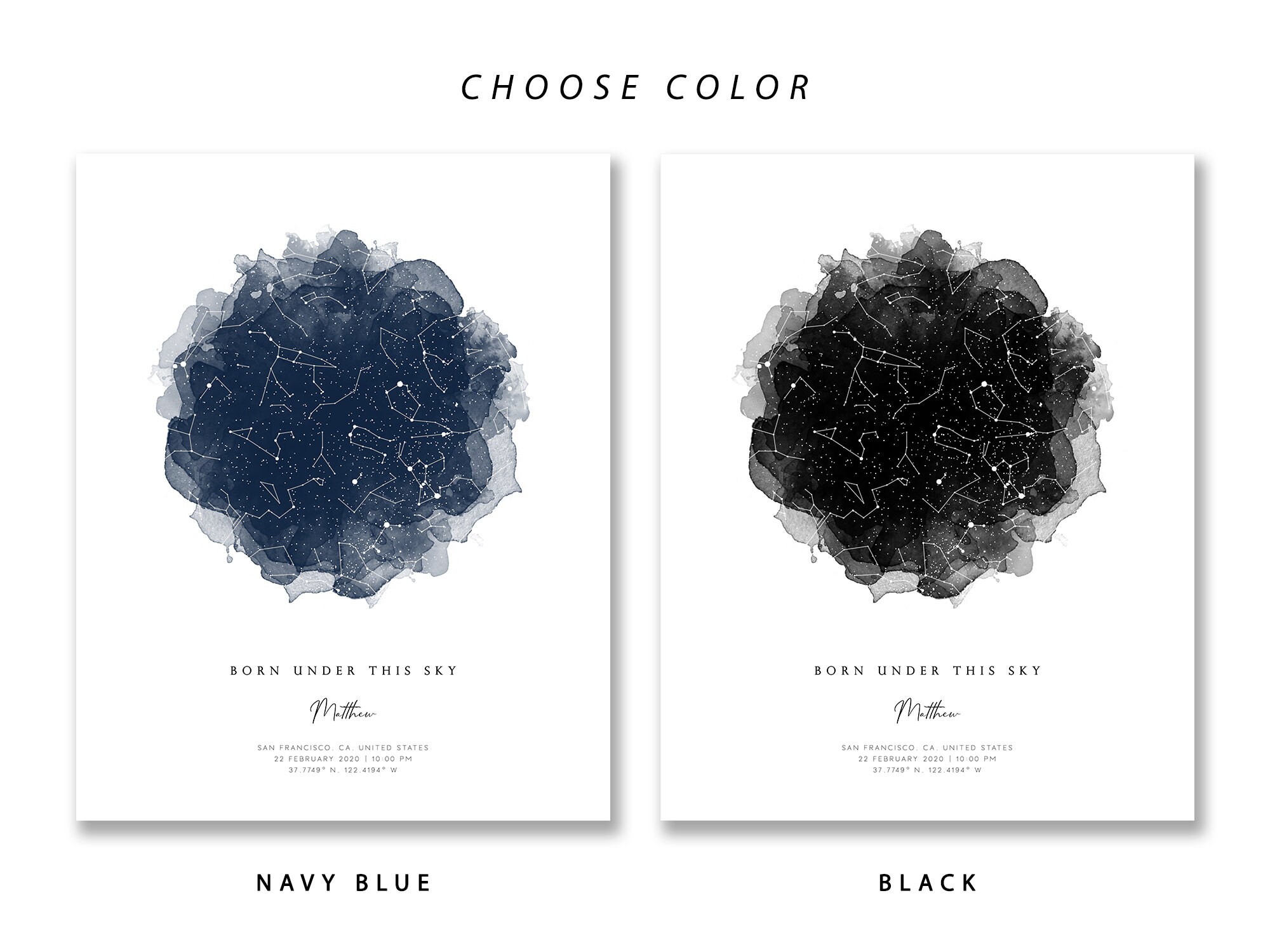 Night Sky the Day When You Were Born Star Map by Date 1st - Etsy