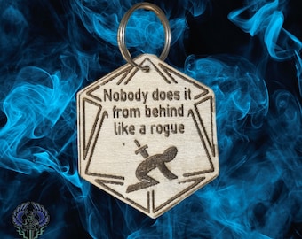 Dungeons & Dragons Inspired Wooden Keyring - Handcrafted Miniature Accessory | Birthday Gift | Valentines Gift | Gifts For Him