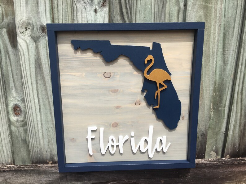Custom Sign 17x17 You choose state and colors Wooden State Sign