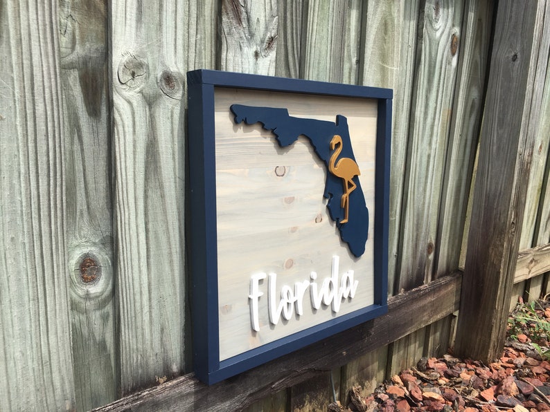 Custom Sign 17x17 You choose state and colors Wooden State Sign