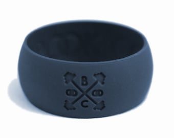 Anillo de bodas de silicona ancho - Alianza de bodas de silicona azul marino - Alianza de bodas activa - Anillo de bodas de goma - Alianza de bodas de goma