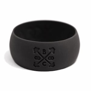 Wide Silicone Wedding Ring - Black Silicone Wedding Band - Active Wedding Band -  Rubber Wedding Ring - Brook Co Rings