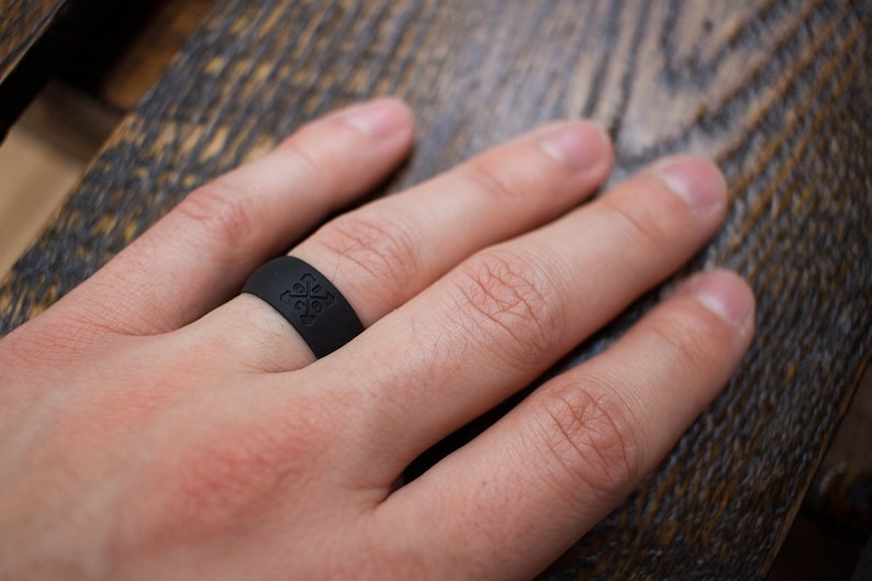 Wide Silicone Wedding Ring Black Silicone Wedding Band Active Wedding