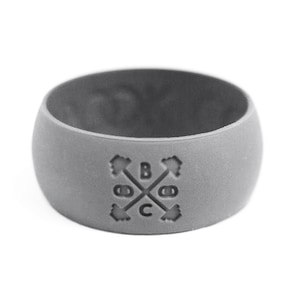 Wide Silicone Wedding Ring - Light Grey Silicone Wedding Band - Active Wedding Band - Rubber Wedding Ring - Rubber Wedding Band