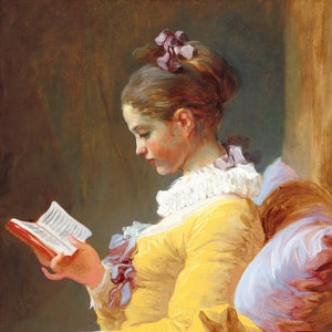 Woman reading a book | A Young Girl Reading | Feminist art print | Library art | Jean-Honore Fragonard | French artist