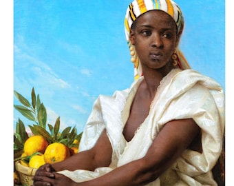 Vintage African American Woman Portrait: 19th Century Art Print