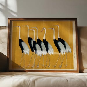 17th Century Flock of Japanese Red Crown Cranes by Ogata Korin - Natural History Animal Wall Art