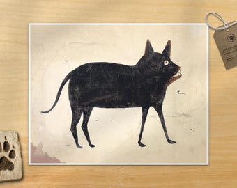 Bill Traylor Cat Art Print: African American Folk Art