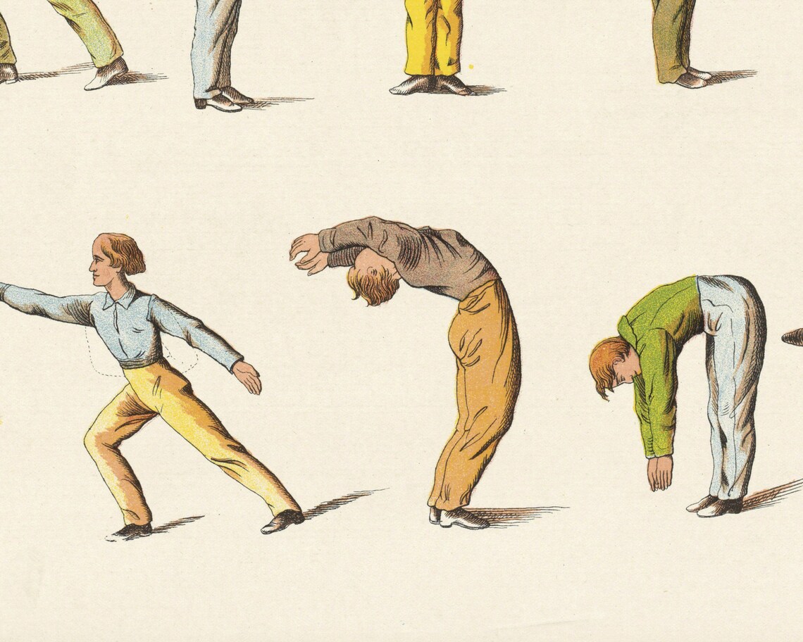 Vintage Exercise Art Workout Room Wall Decor Athlete or Etsy