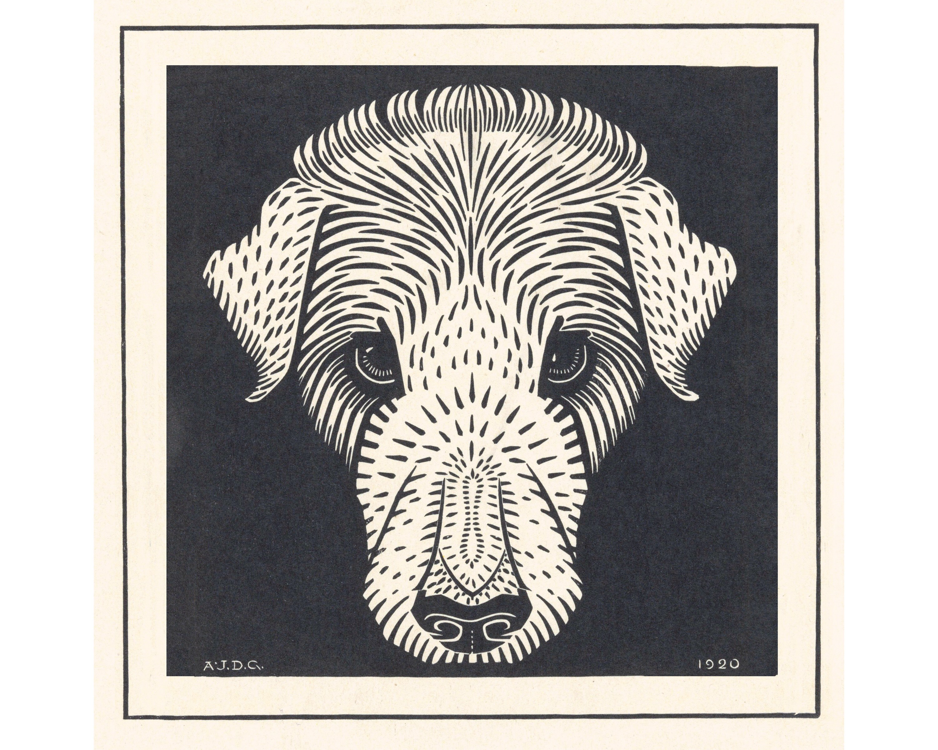 03092● Hysterics RAT/ART DOG/GOD レースアップ Vintage Dog Art Print: Art Nouveau Woodcut by Julie De Graag - Etsy