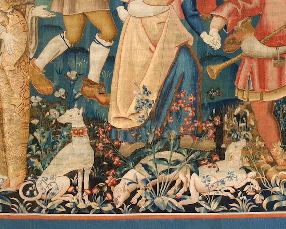 Medieval Tapestry Art Print: Shepherds Round Dance, 16th Century