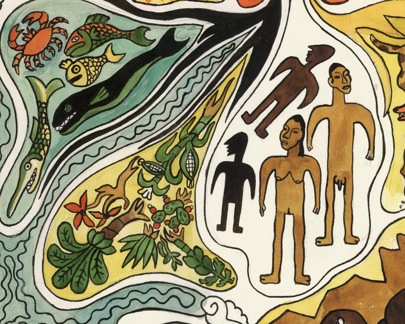 Creation Painting Diego Rivera Quiché Indians Mexican Etsy Creation Painting Diego Rivera Quiché Indians Mexican Etsy