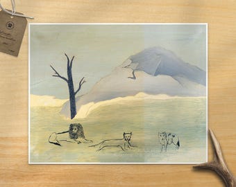 Horace Pippin Holy Mountain Print: Primitive Americana Folk Art