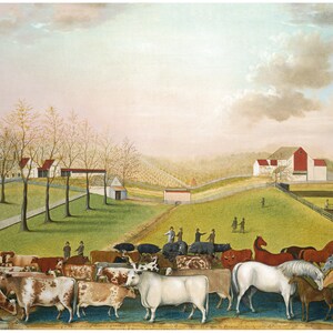 Vintage farm art | Americana folk art | Edward Hicks print | 19th century animals | Modern vintage décor | Eco-friendly gift
