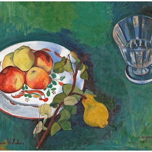 Vintage Dining Decor | Still Life with Fruit painting | Kitchen and Food print | Post-Impressionist | French Female artist | Suzanne Valadon