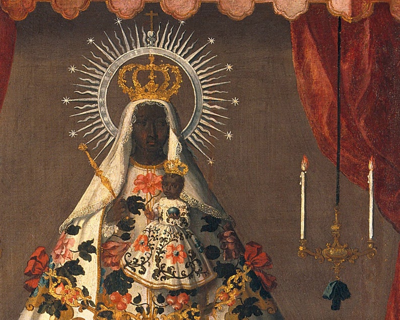 Black Madonna Art Print: Vintage Virgin Mary Painting, 1745 - Etsy