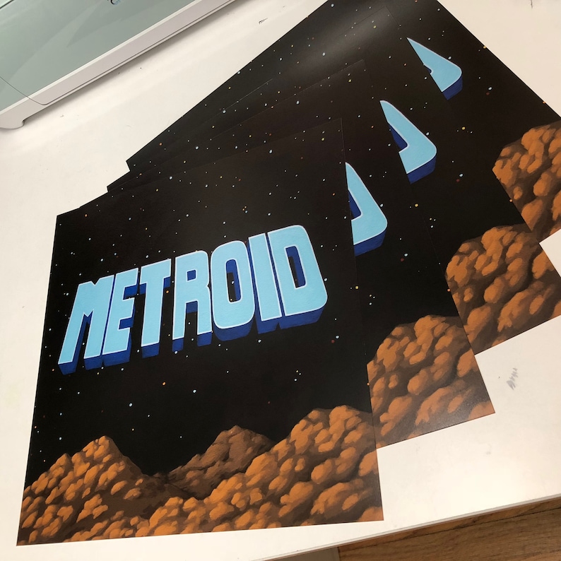 Metroid Title Screen Archival Print Etsy