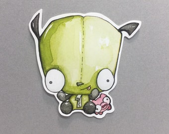 GIR Weatherproof vinyl sticker Invader Zim laptop sticker