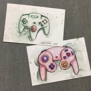 Contrôleurs de jeu vidéo rétro - estampes à tirage limité