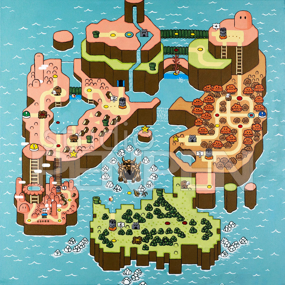 Artist Makes Super Mario World Michigan Map