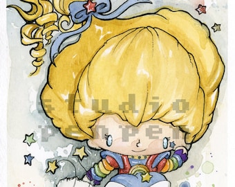 Rainbow Brite Limited Edition Archival Watercolor Tribute Print