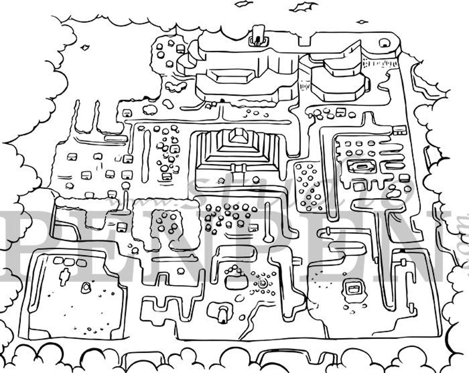 The Legend of Zelda Hyrule and Dark World Coloring Pages | Etsy