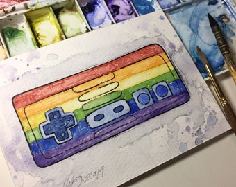 Gay Pride Video Game Controllers - Limited Edition Prints Gay Bisexual Pamsexual Transexual Pride