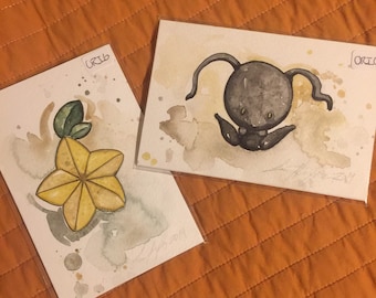 Heartless Paopu Kingdom Hearts Tribute Painting -Original Hand Painted Watercolors PRINTS