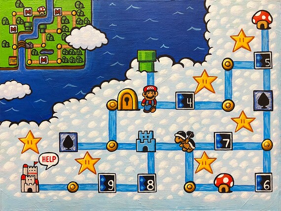 Super Mario Bros 3 World 5 Archival Print Etsy Super Mario Bros 3 World 5 Archival Print Etsy
