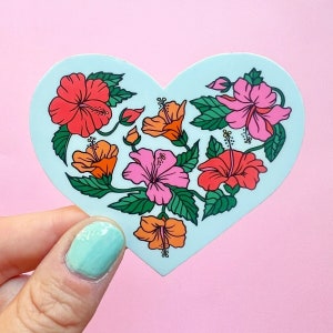 Hibiscus Sticker / Colorful Cute Hawaii Sticker / Hawaii Sticker / Tropical Hawaii Travel Sticker