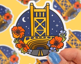 Sacramento Sticker / Sacramento Tower Bridge Sticker / California Capital / Sac Sactown Vinyl Waterproof Sticker