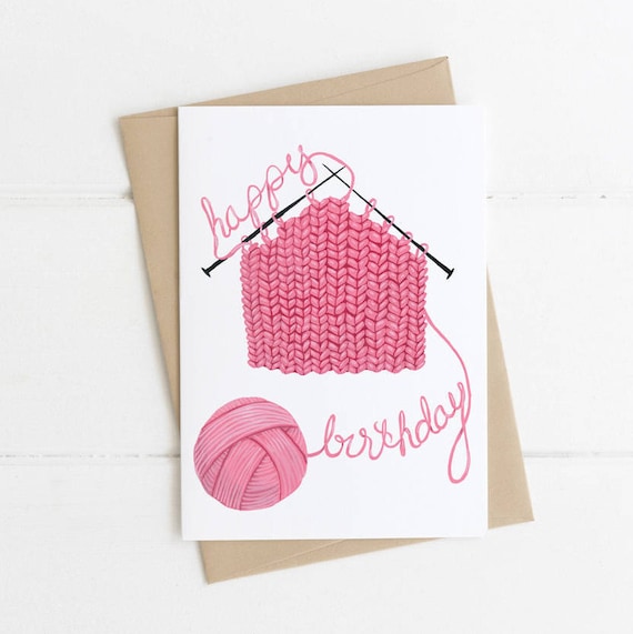 Items similar to Crafter Birthday Card, Knitter Card, Crochet Card