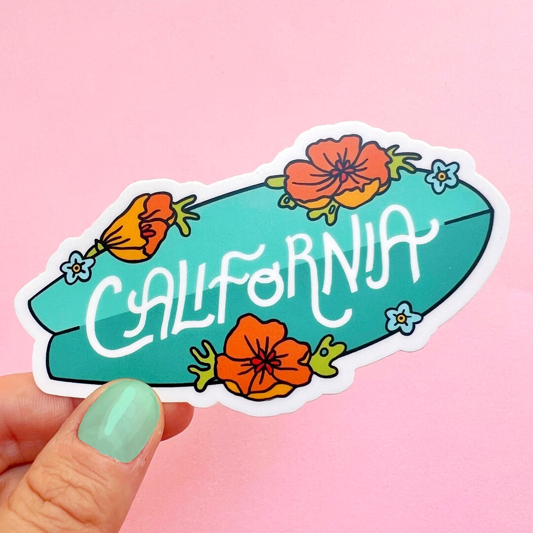 California Poppies Surfboard Sticker / Surfboard Vinyl Sticker ...