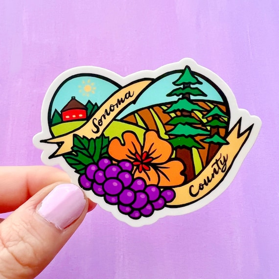 Sonoma County Vinyl Sticker / Wine Country Sticker / Napa Sonoma / Cool Laptop Sticker