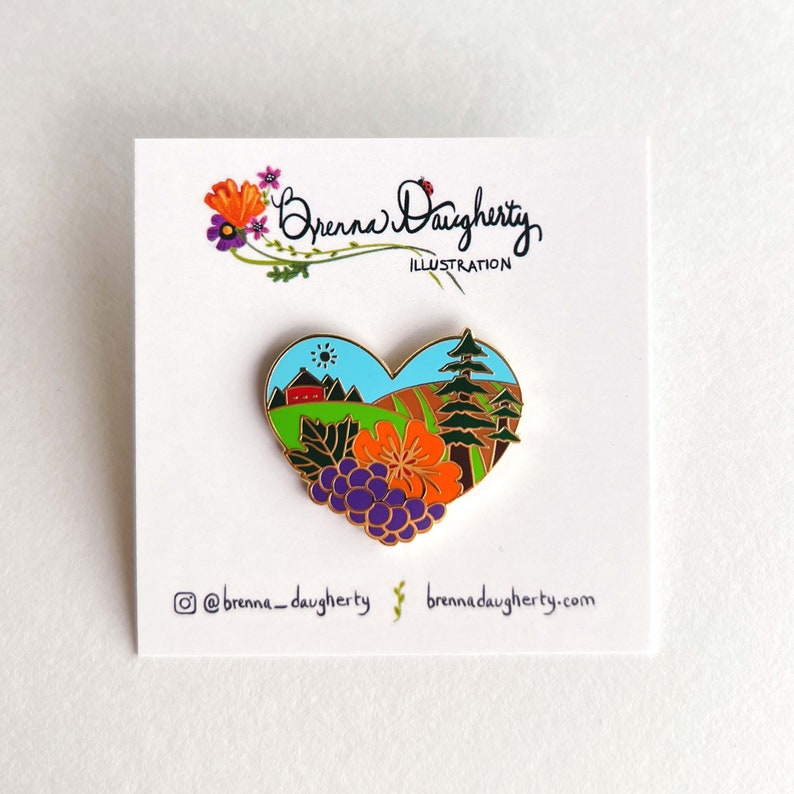 Wine Country Pin / Sonoma County Pin / Napa Pin / Northern California Hard Enamel Lapel Pin image 4