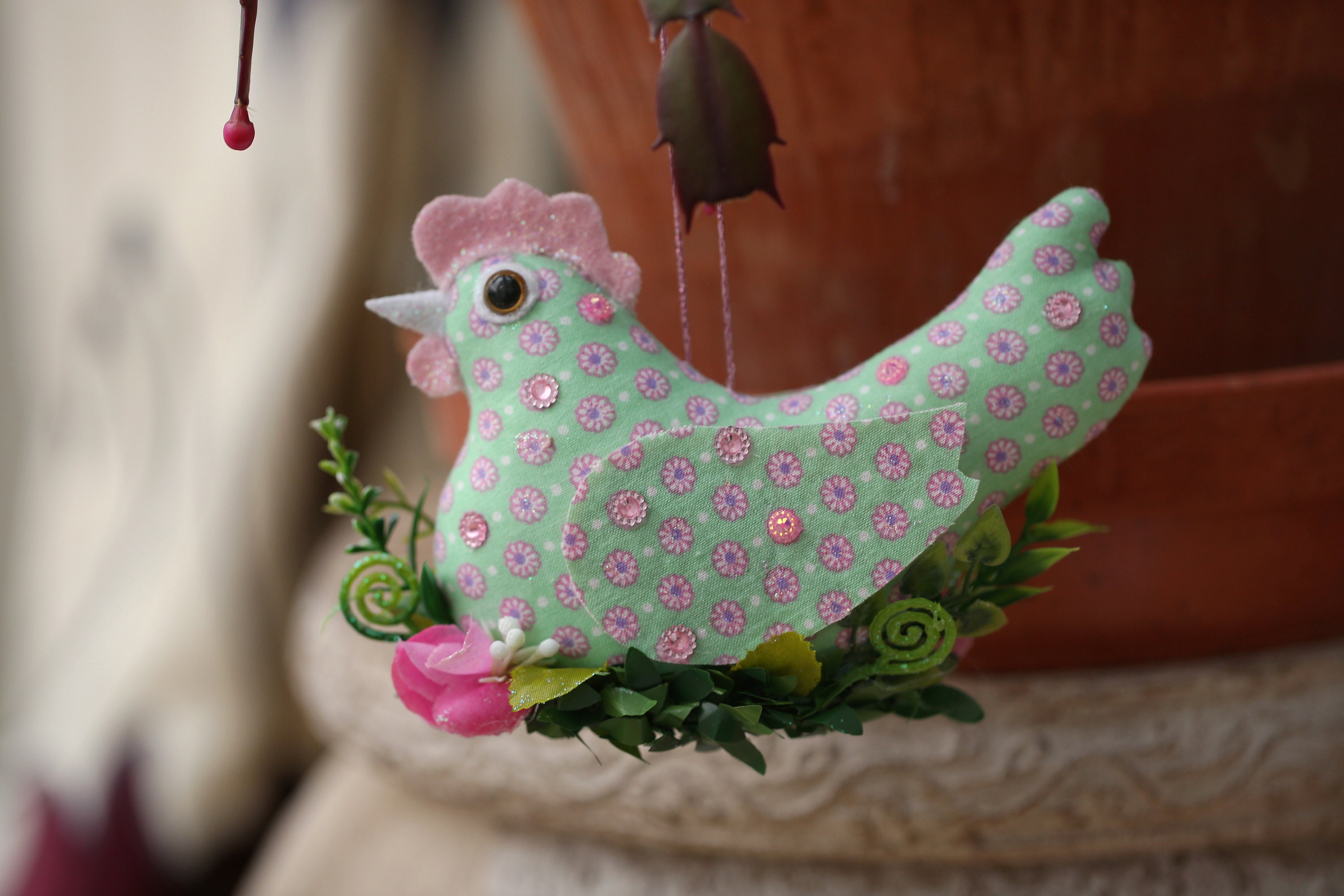 Chicken lover gift Chicken ornament Handmade chicken decor Etsy