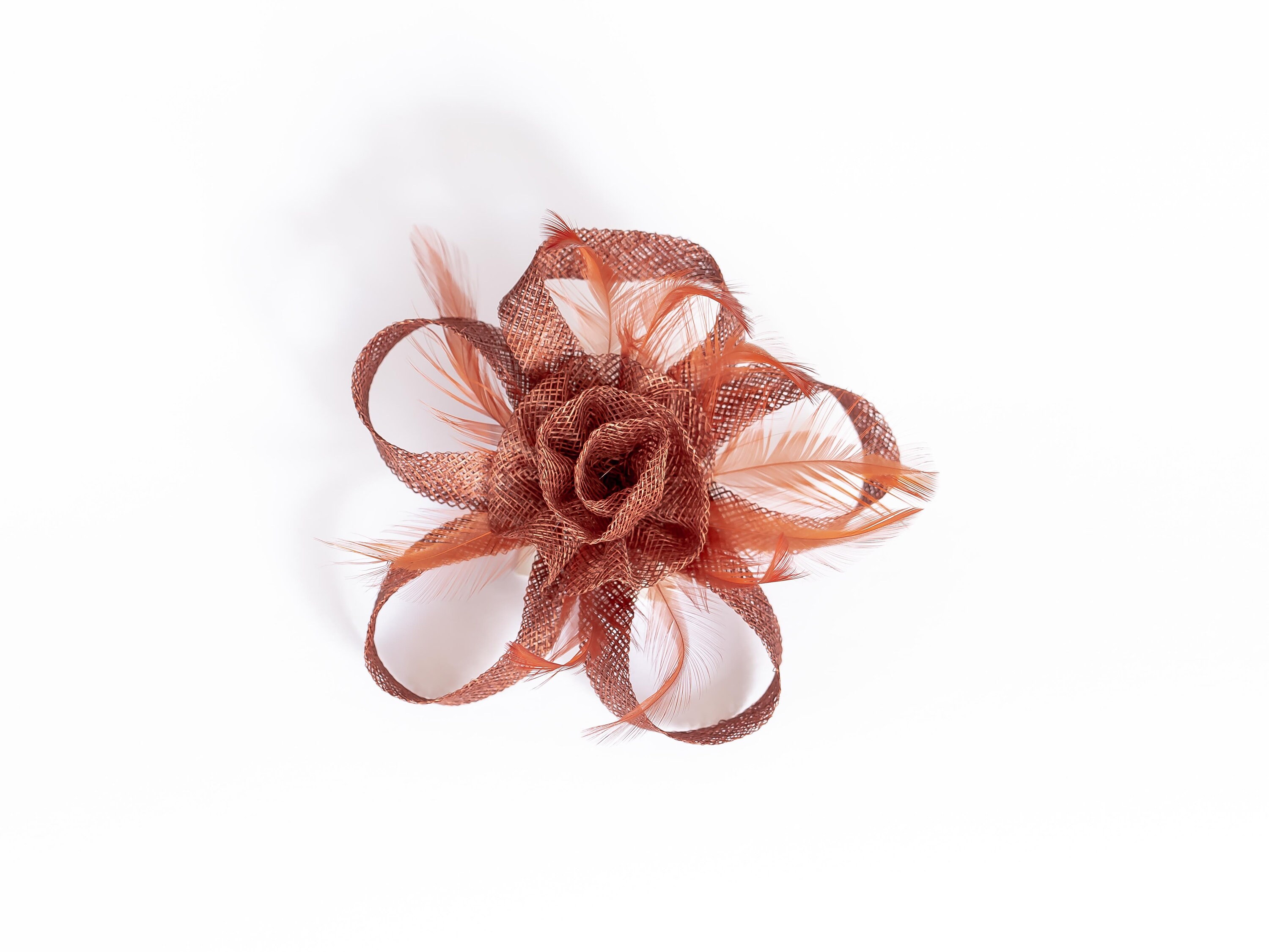 Brown Classic Sinamay Flower Fascinator 