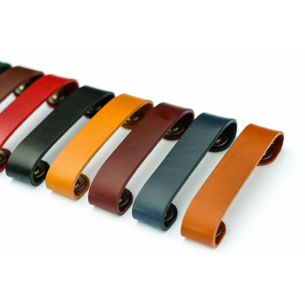 Leather Drawer Handles Leather Handles Cupboard Etsy