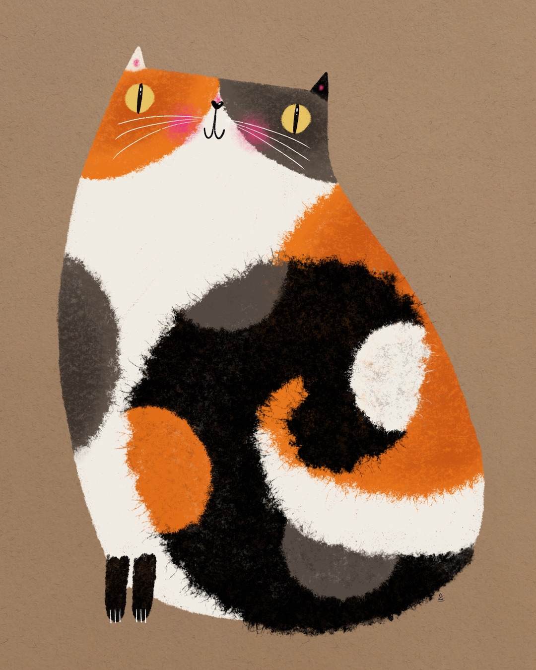 Calico Cat Digital Download Print Illustration Cute Cats Art - Etsy