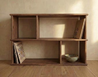Vinyl Record Bookcase in Solid Wood