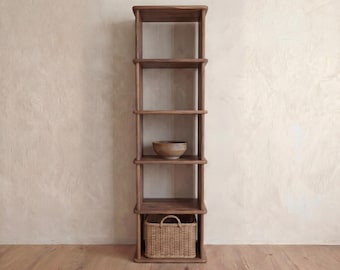 Narrow Bookshelf in Solid Wood