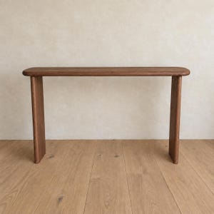 Narrow console table in walnut
