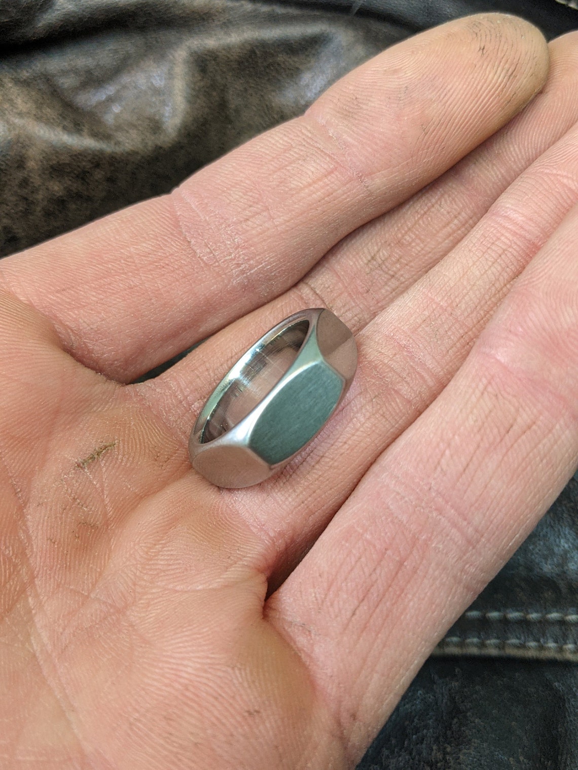 Hex nut ring mens ring stainless steel ring modern unisex Etsy