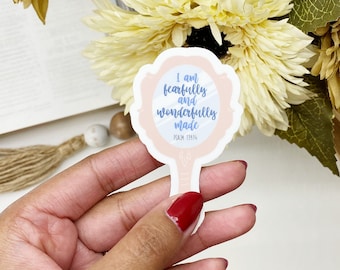 Fearfully and Wonderfully Made, Waterproof Scripture Sticker, Psalm 139:42, Gift for Christian