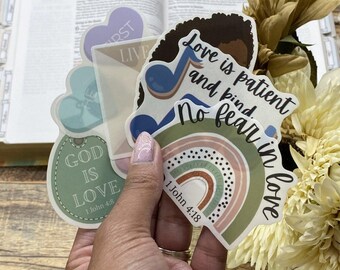 Love Clear Bible Verse Sticker Pack - Waterproof Vinyl