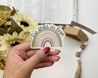 Rainbow Christian Stickers, Clear Bible Verse Waterproof Sticker, Gift for Christian