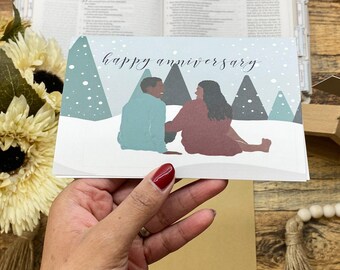 Happy Anniversary Black Foil Greeting Card