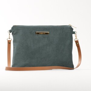Bolso Bandolera Verde – PICCI Collection Hecho a Mano con Asa de Cuero – Algodón Suave y Cremallera Dorada - Lagut